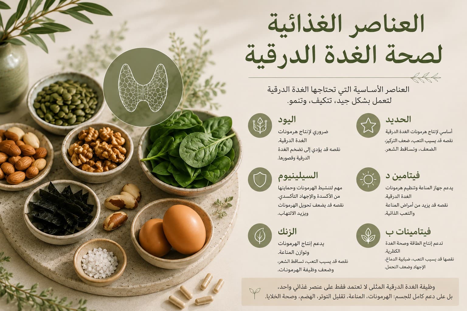 أطعمة غنية بالعناصر الغذائية الداعمة لعمل الغدة الدرقية